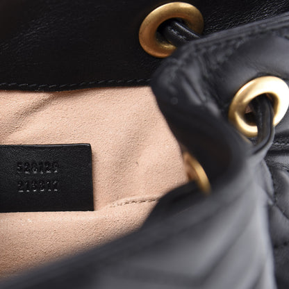 Gucci Calfskin Matelasse GG Marmont Flap Backpack Black 8 of 10