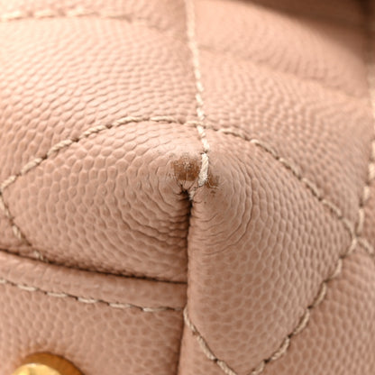 Chanel Caviar Quilted Medium Coco Handle Flap Light Beige 11 of 14