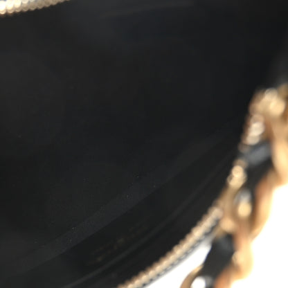 Chanel Shiny Crumbled Lambskin Quilted Round Small CC Hobo Black 4 of 8