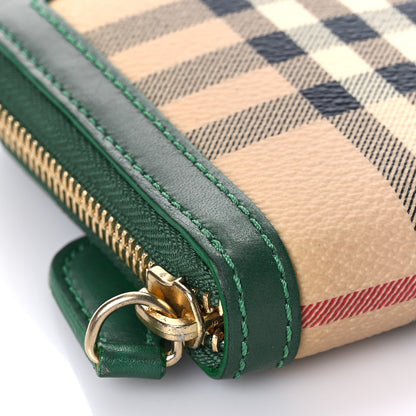 Burberry Haymarket Check Large Ziggy Zip Around Wallet Green 8 of 11