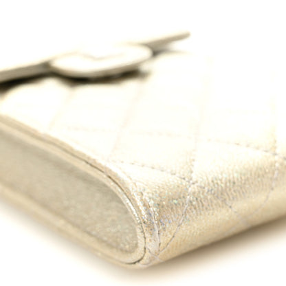 Chanel Metallic Caviar Quilted Classic Phone Holder Gold 9 of 10