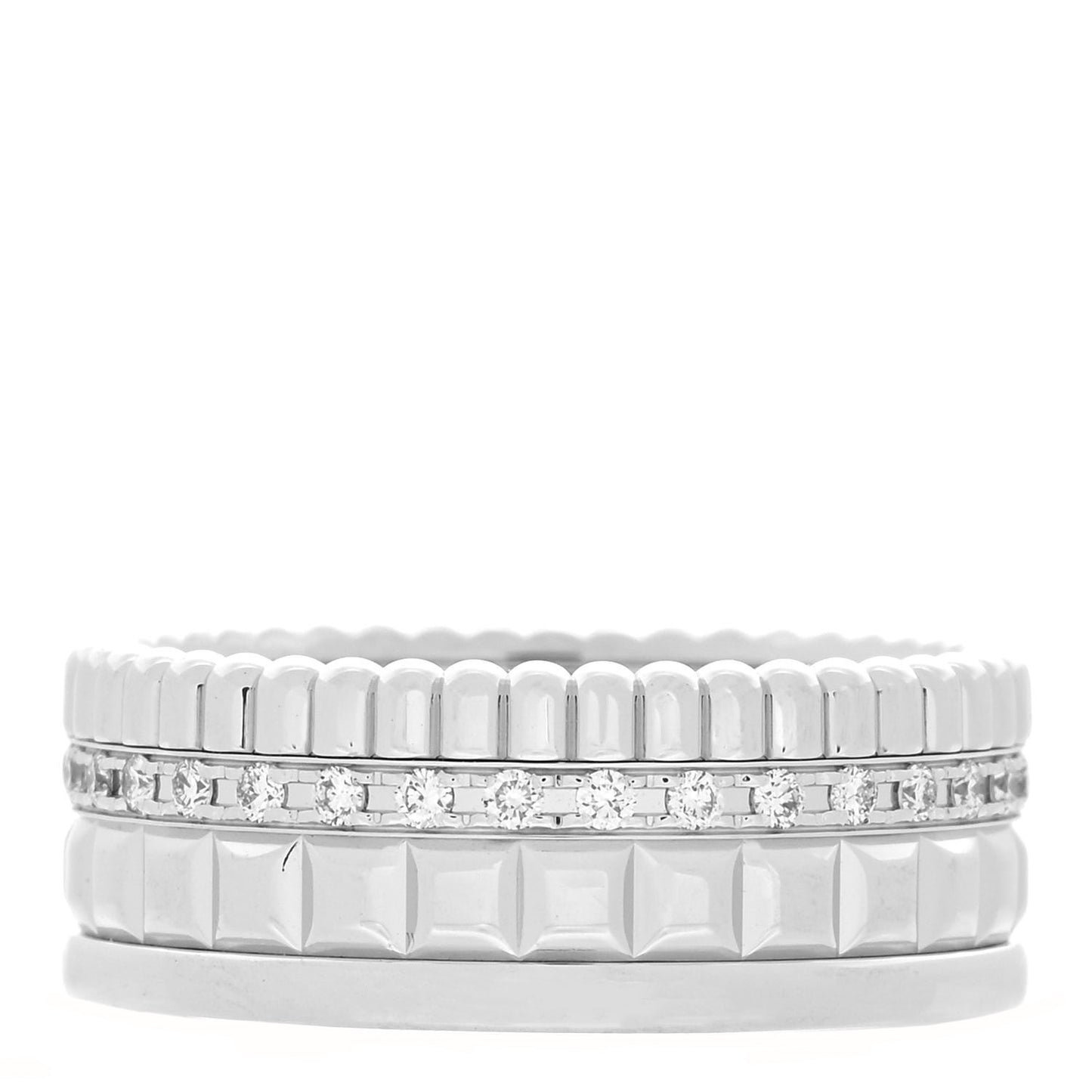 18K White Gold Diamond Small Quatre Radiant Edition Ring 52 6