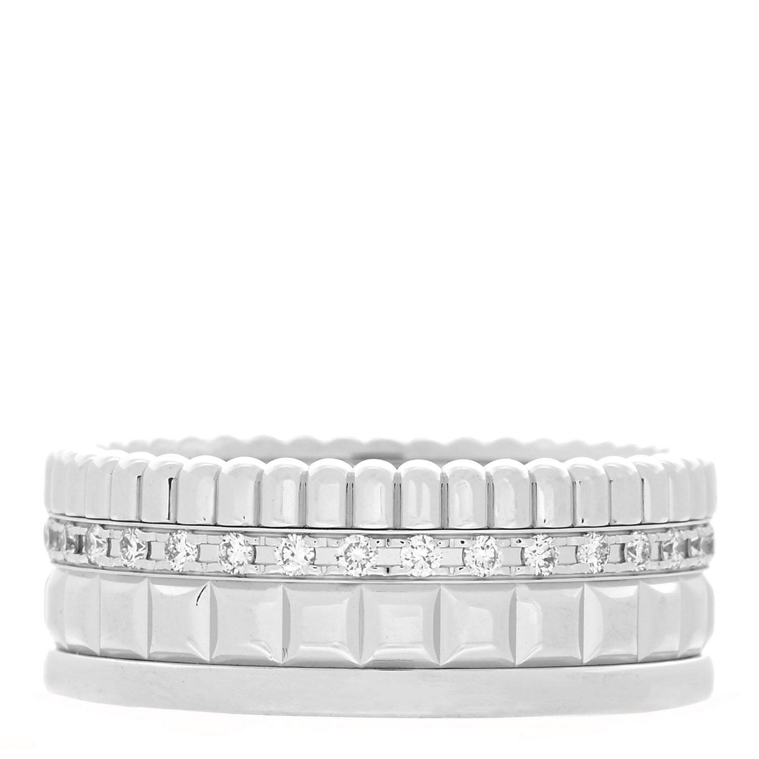 Boucheron 18K White Gold Diamond Small Quatre Radiant Edition Ring 52 6 1 of 5