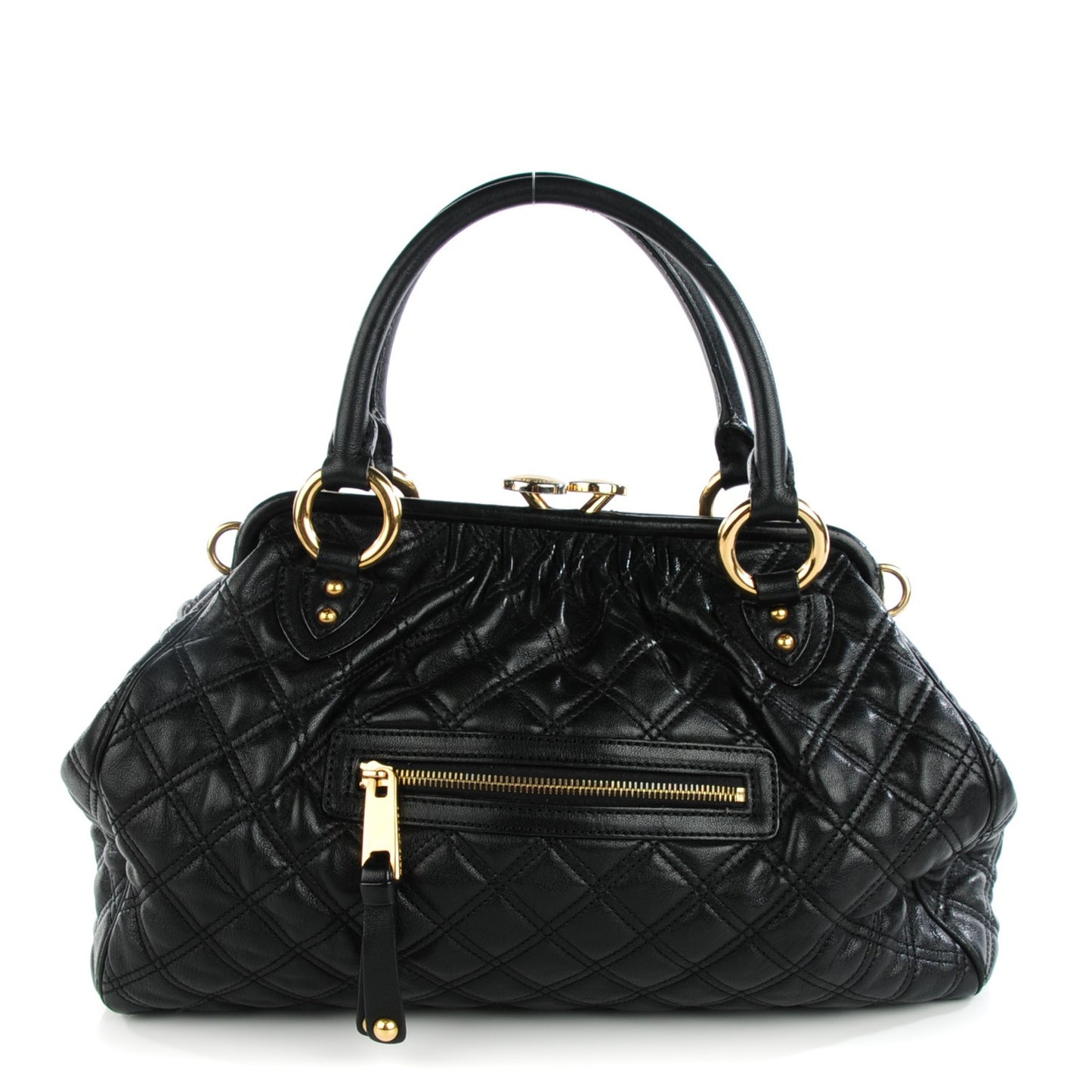 Calfskin Quilted Stam Black