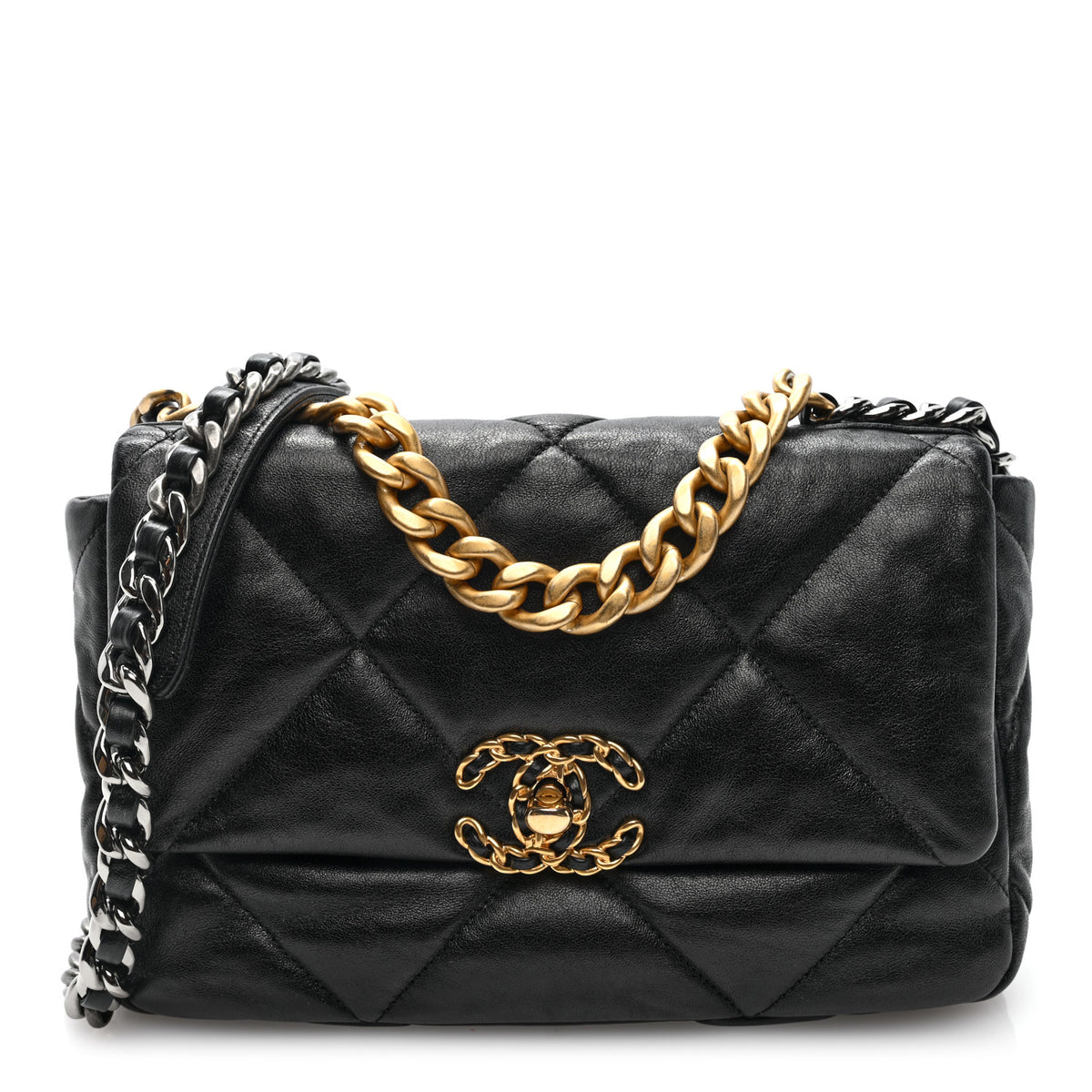 Chanel Lambskin Quilted Medium Chanel 19 Flap Black 1 of 10
