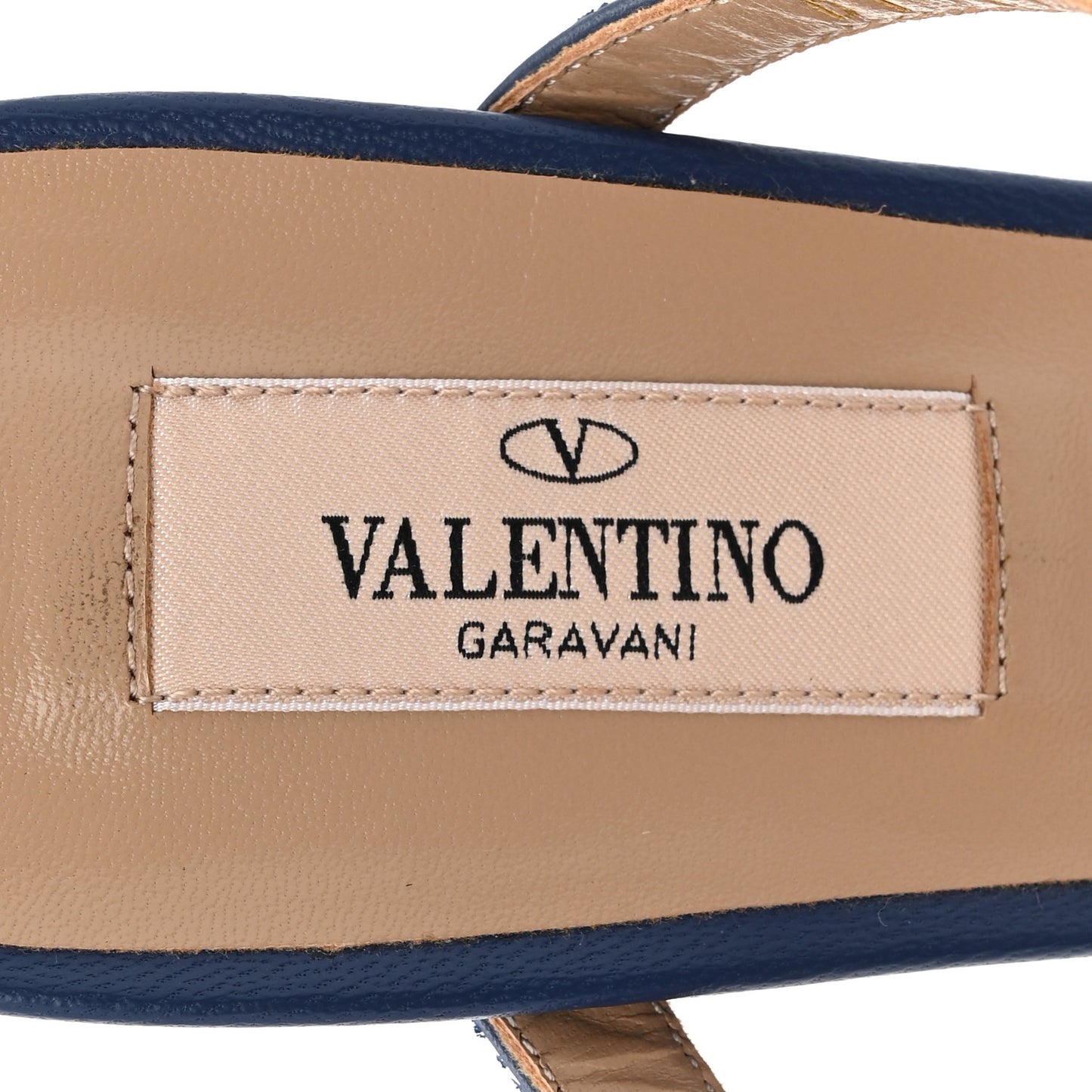 Calfskin Rockstud 60mm Caged Slide Sandals 38 Blu Delft