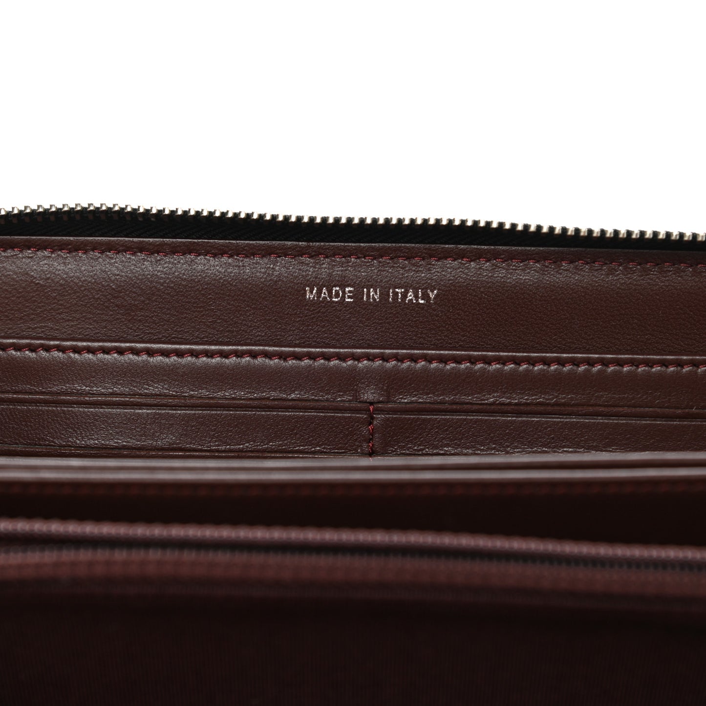 Lambskin Chevron Quilted Zip Around Wallet Black