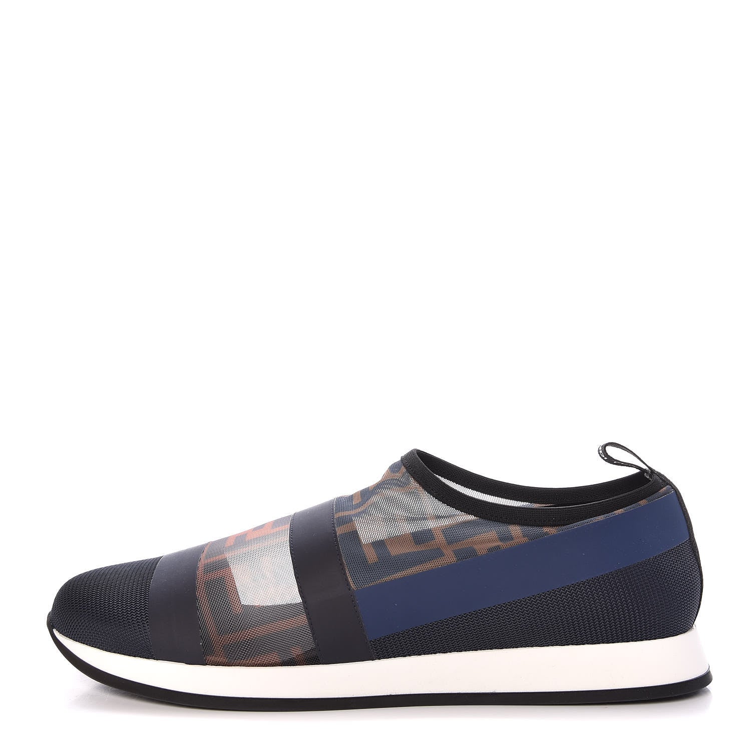 Fendi Technical Mesh Tulle Slip On Sneaker 40 Blue Tobacco 1 of 9