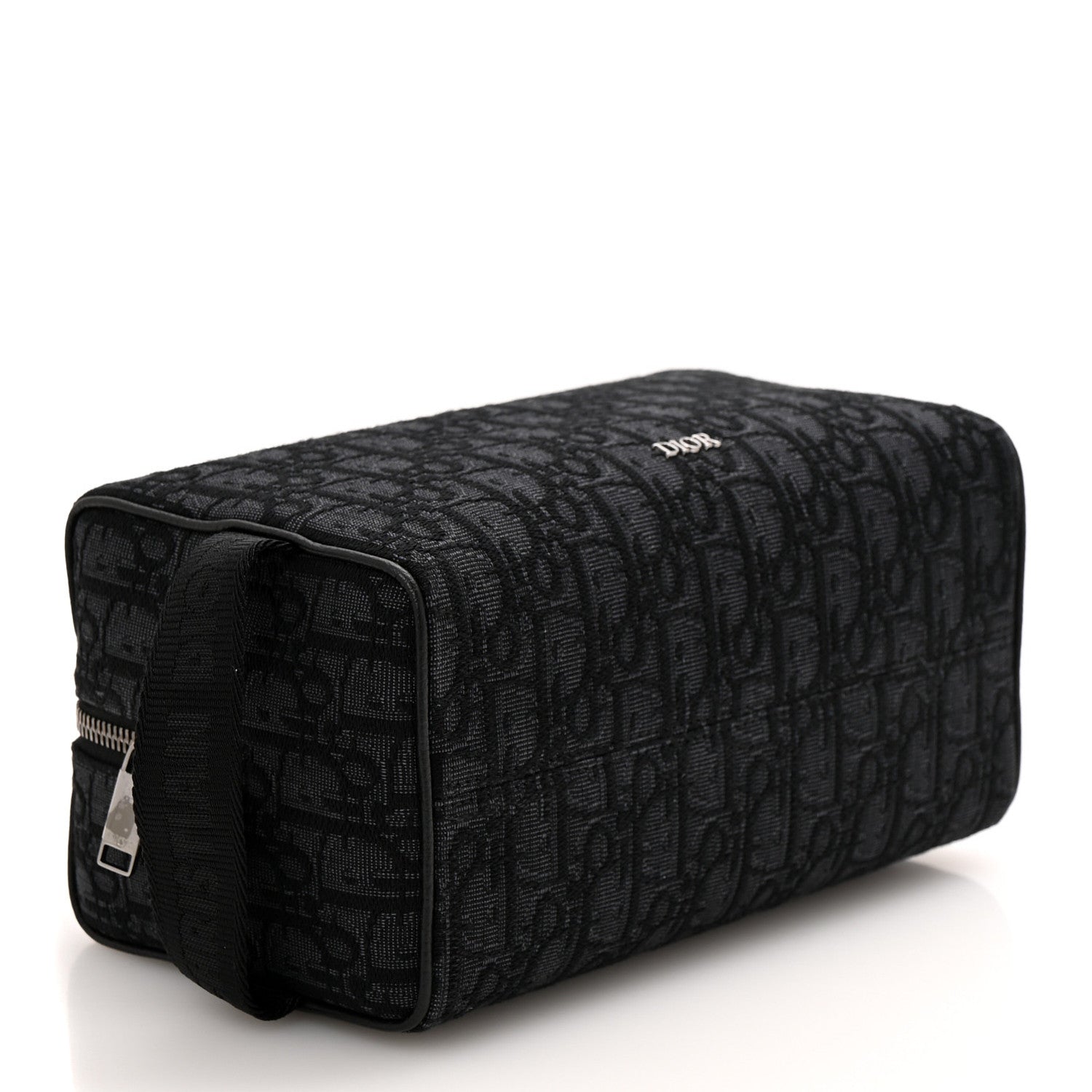 Christian Dior Oblique Jacquard Grained Calfskin Lingot Manity Toiletry Case Black 4 of 8