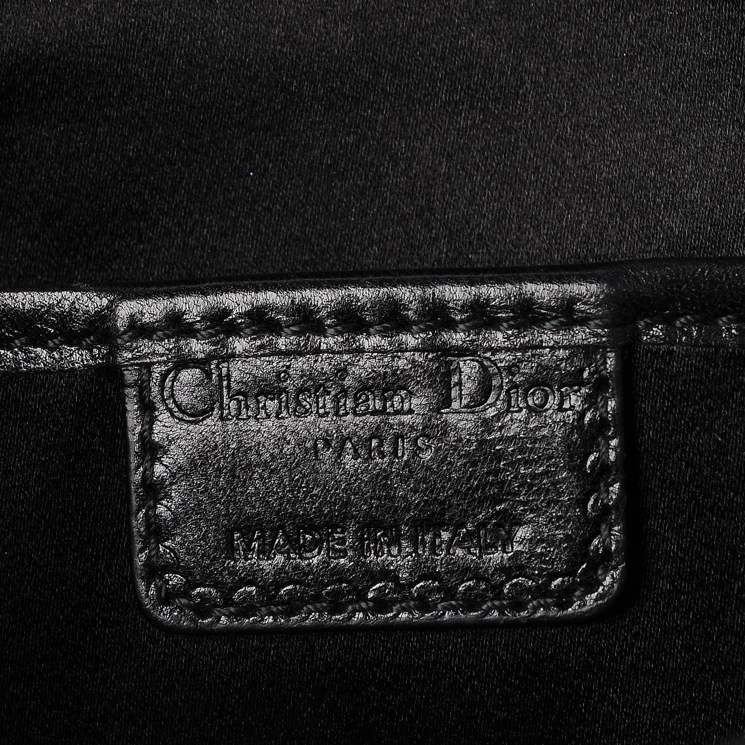 Christian Dior Satin Beaded Clutch Black 6 of 8