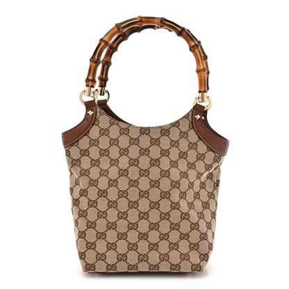 Gucci Monogram Bamboo Handle Bag Brown 1 of 15