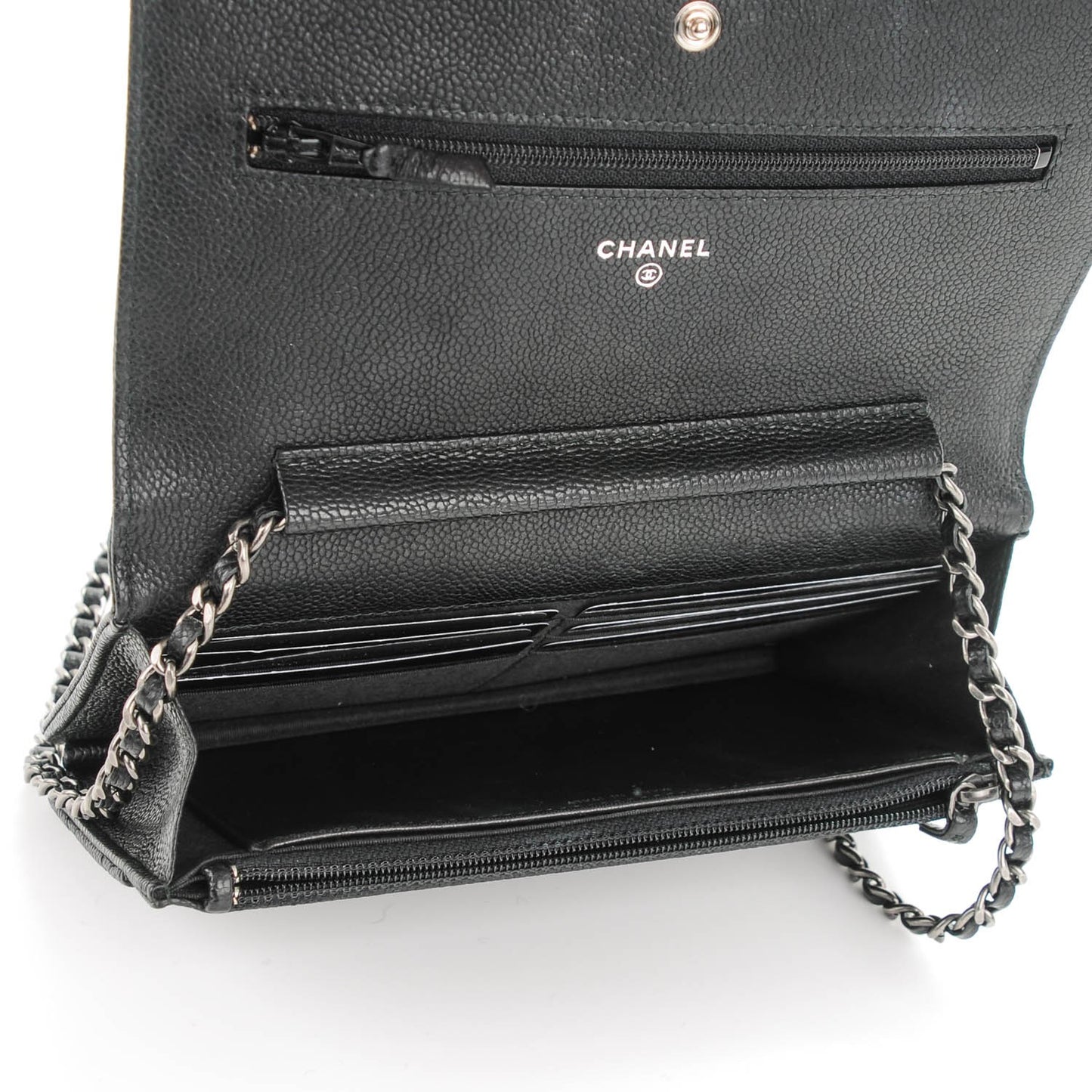 Caviar Quilted Boy Wallet On Chain WOC Black