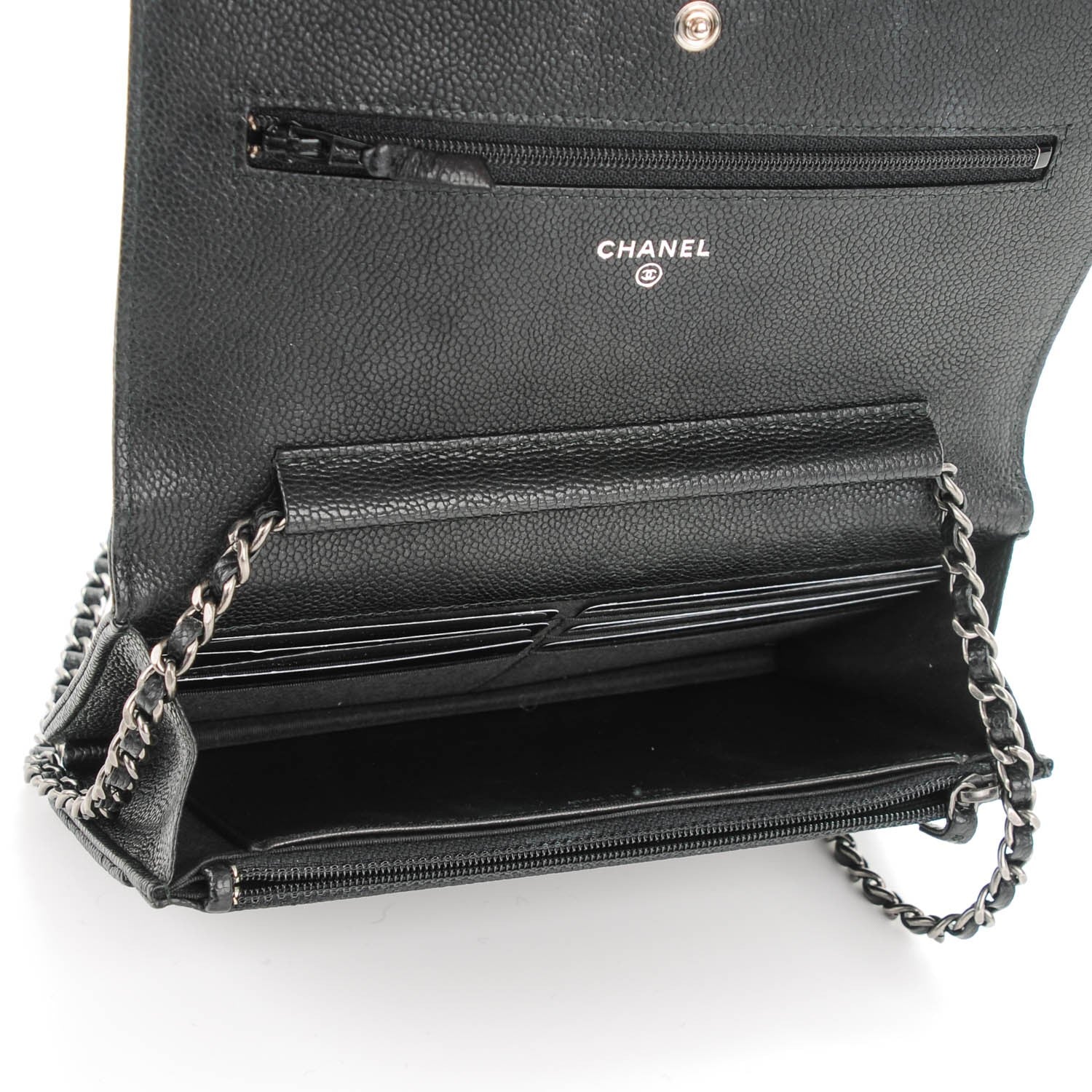 Chanel Caviar Quilted Boy Wallet On Chain WOC Black 5 of 8