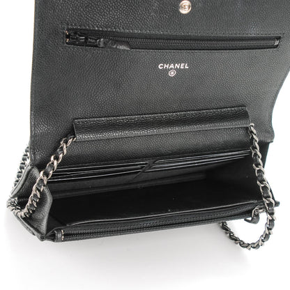 Chanel Caviar Quilted Boy Wallet On Chain WOC Black 5 of 8