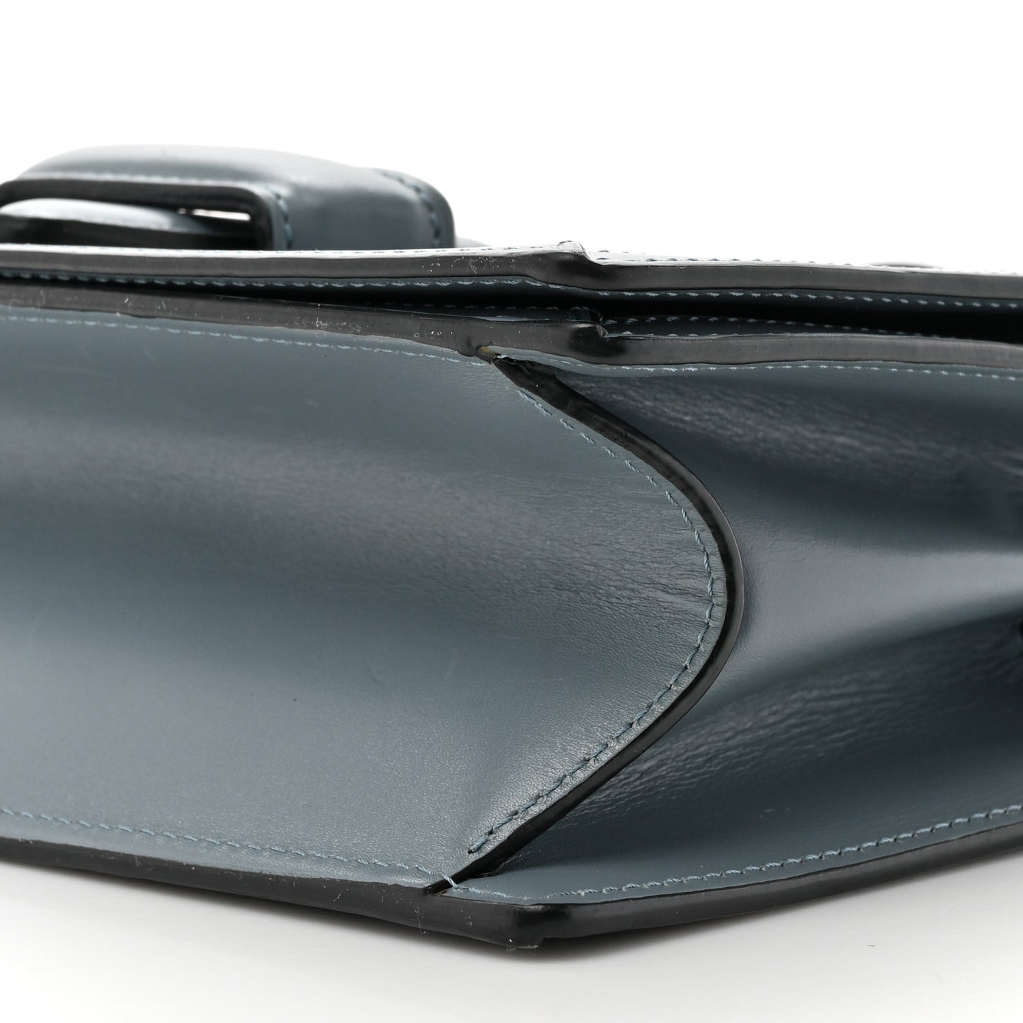 Calfskin Small Barcelona Shoulder Bag Stone Blue