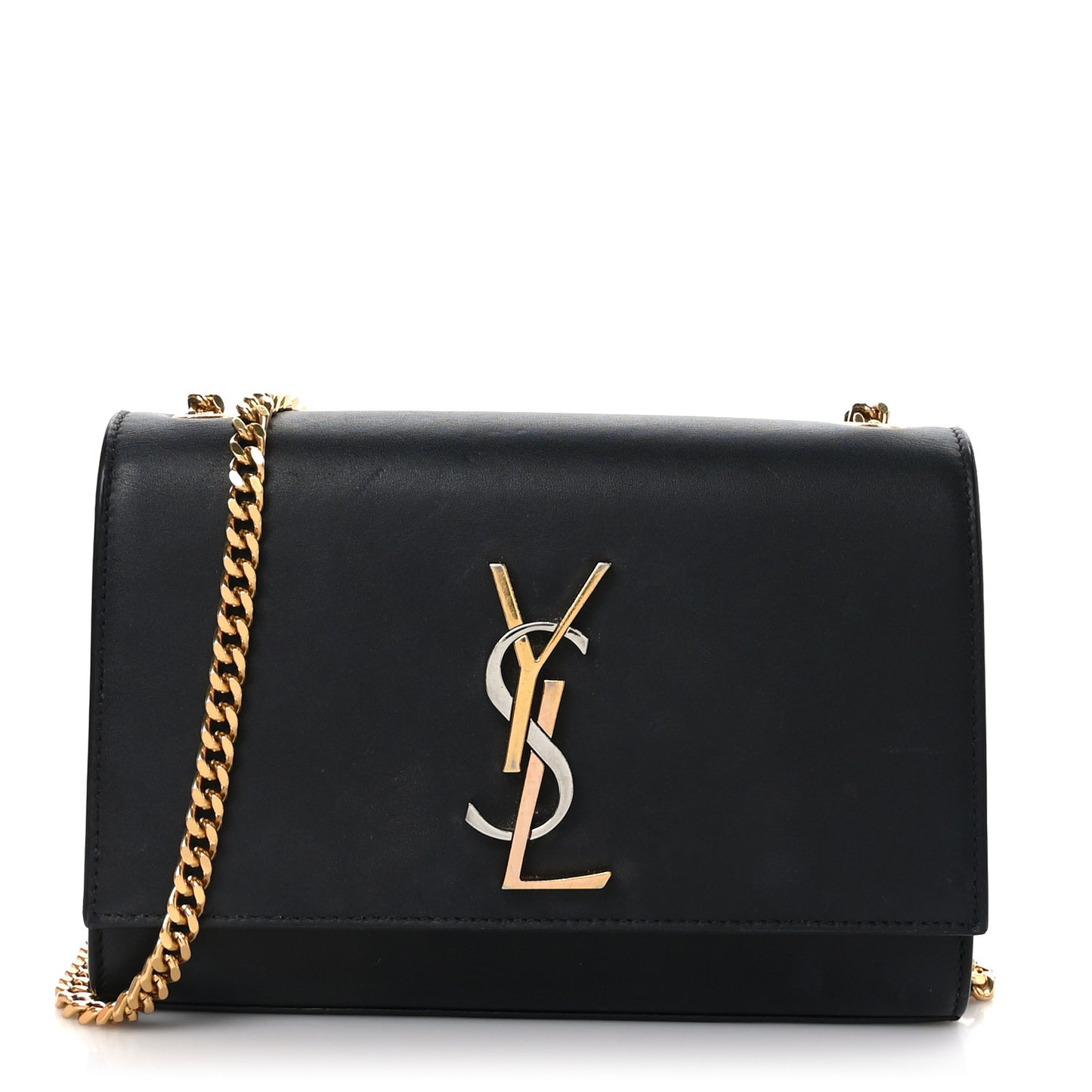 Calfskin Small Monogram Kate Satchel Black