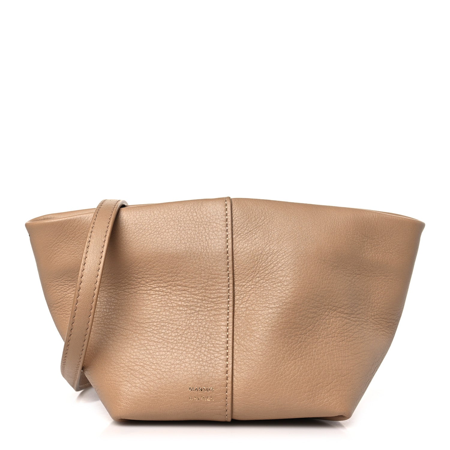 Mansur Gavriel Calfskin Compact Tulipano Crossbody Bag Nocciola