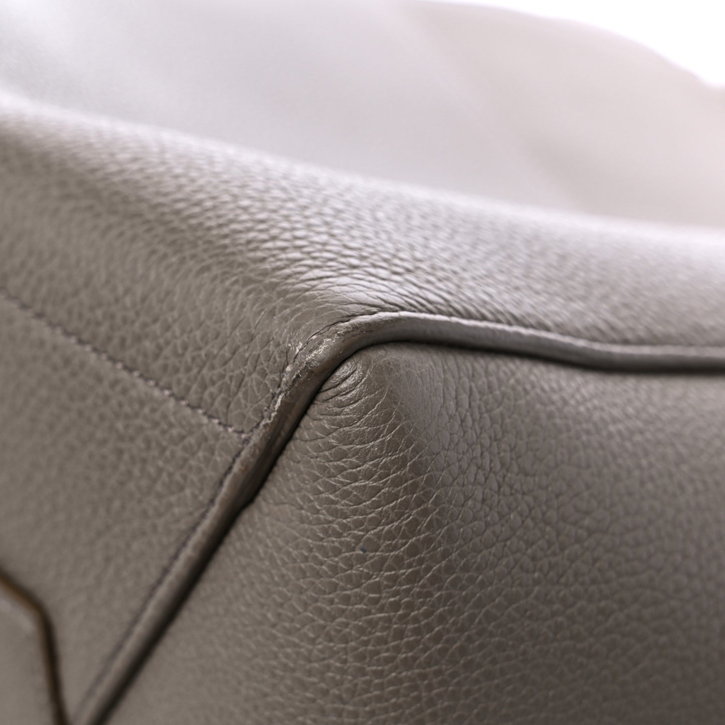 Soft Grained Calfskin Sangle Bucket Bag Taupe