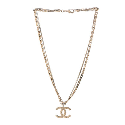 Chanel Crystal CC Multi Strand Chain Necklace Gold 3 of 6