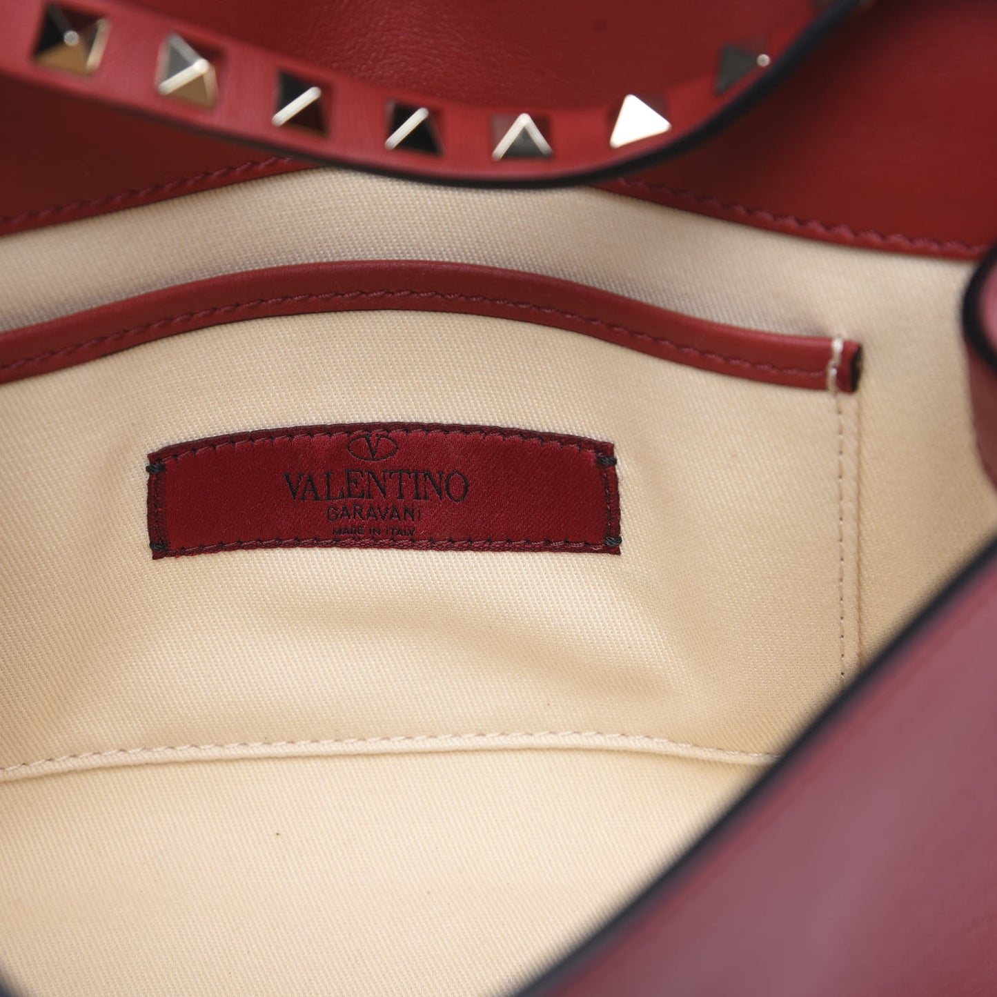 Vitello Medium Rockstud Flip Lock Crossbody Bag Rosso Valentino