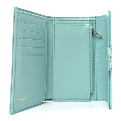 Chanel Caviar Quilted Medium Flap Wallet Turquoise 5 of 8