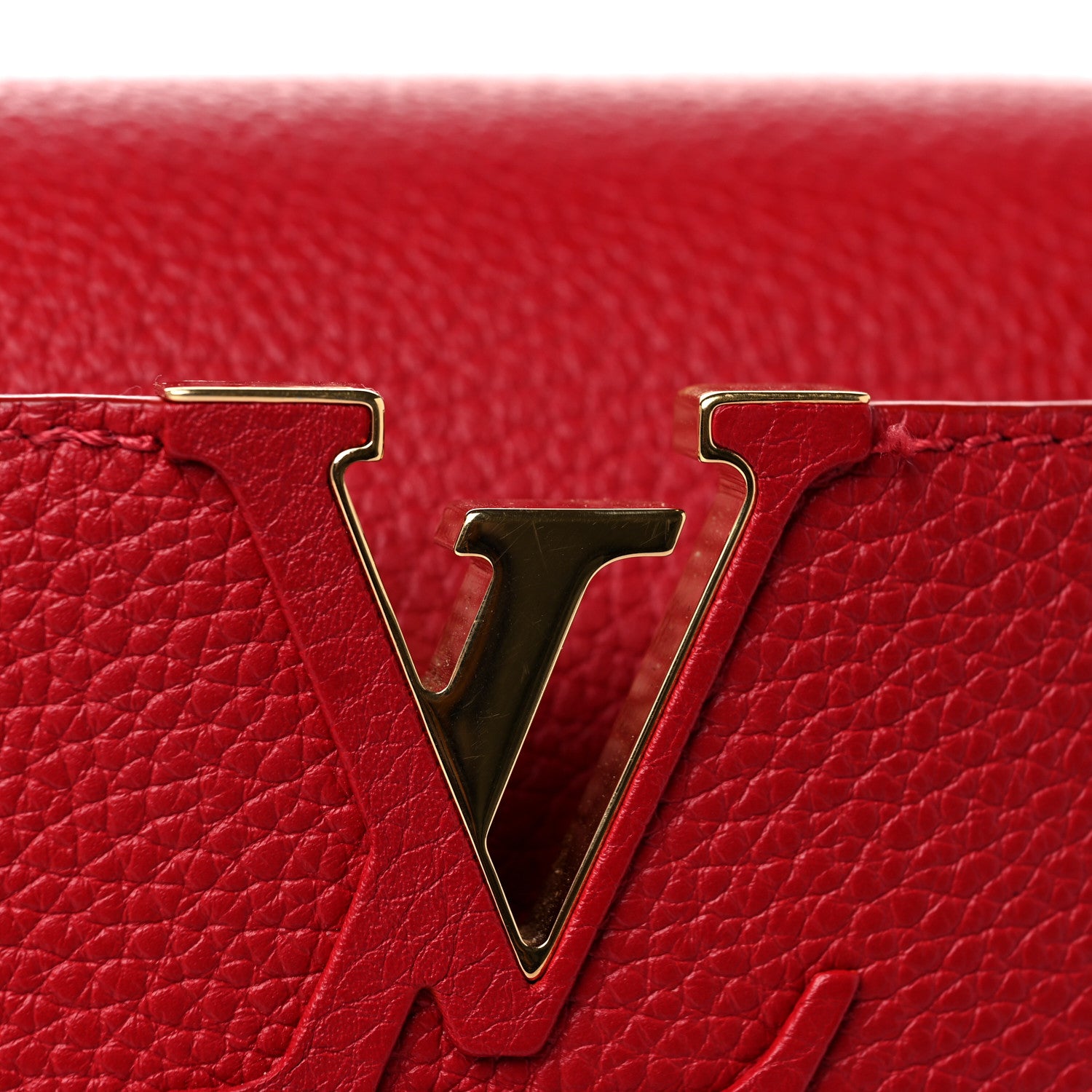 Louis Vuitton Taurillon Capucines PM Scarlet 8 of 9