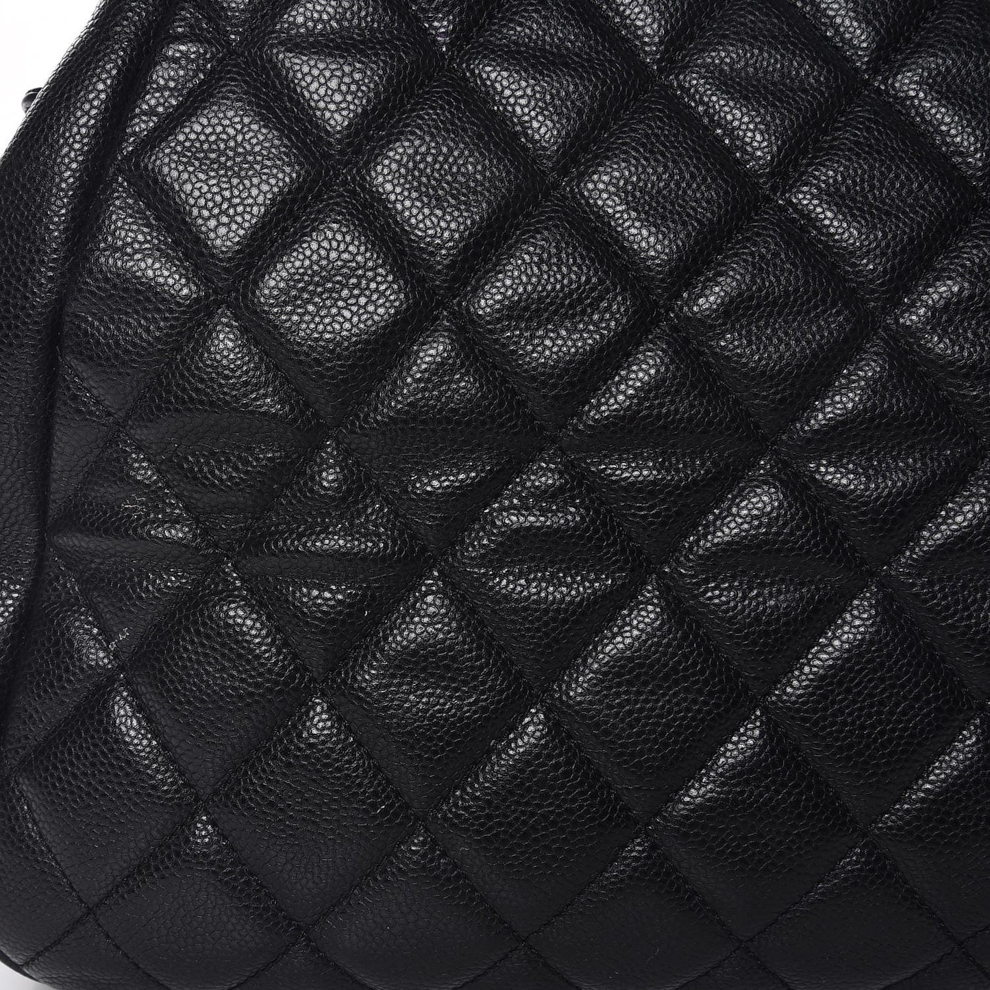 Caviar Quilted Framed Bowling Bag Black