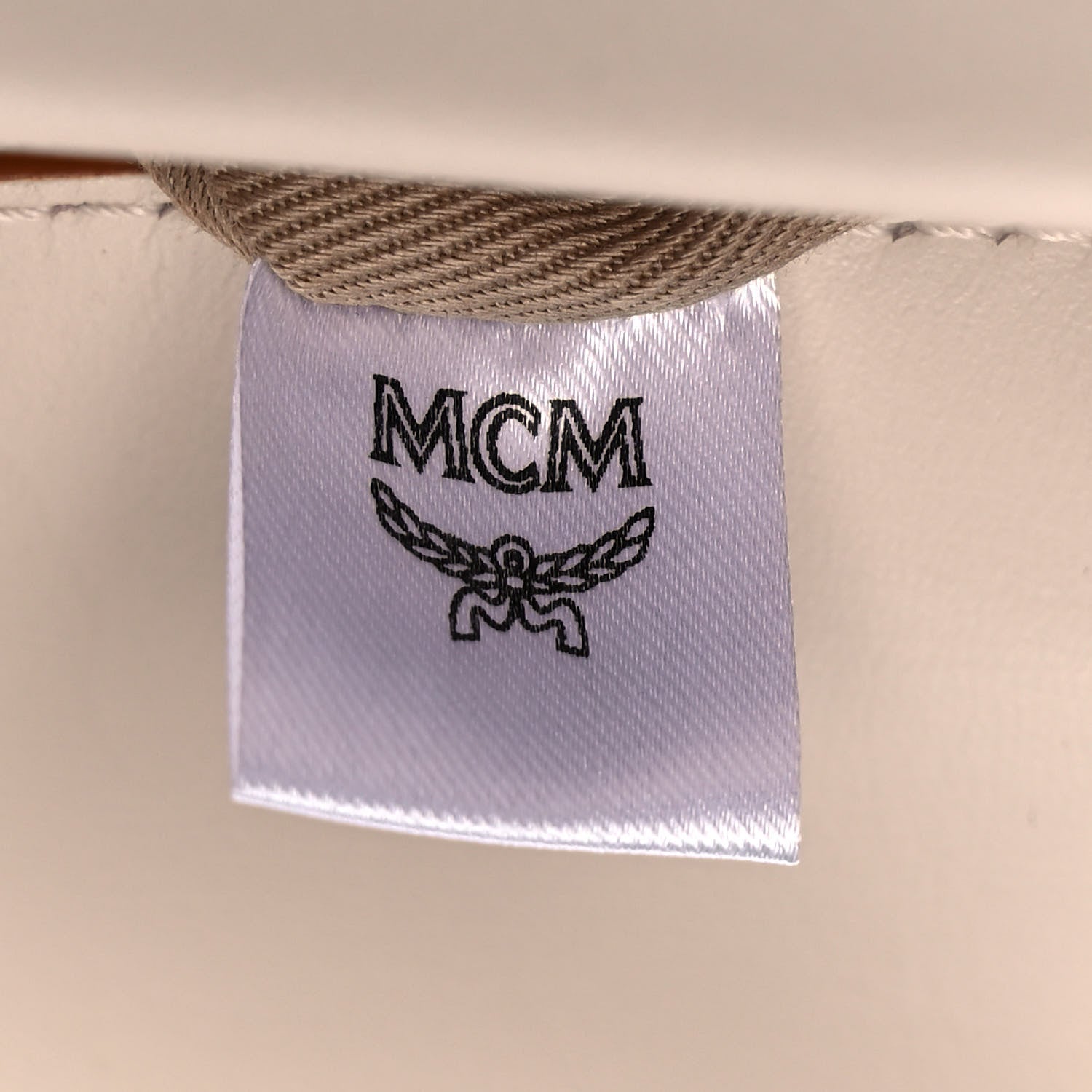MCM Calfskin Visetos Monogram Millie Color Block Crossbody Bag Beige Red 6 of 9