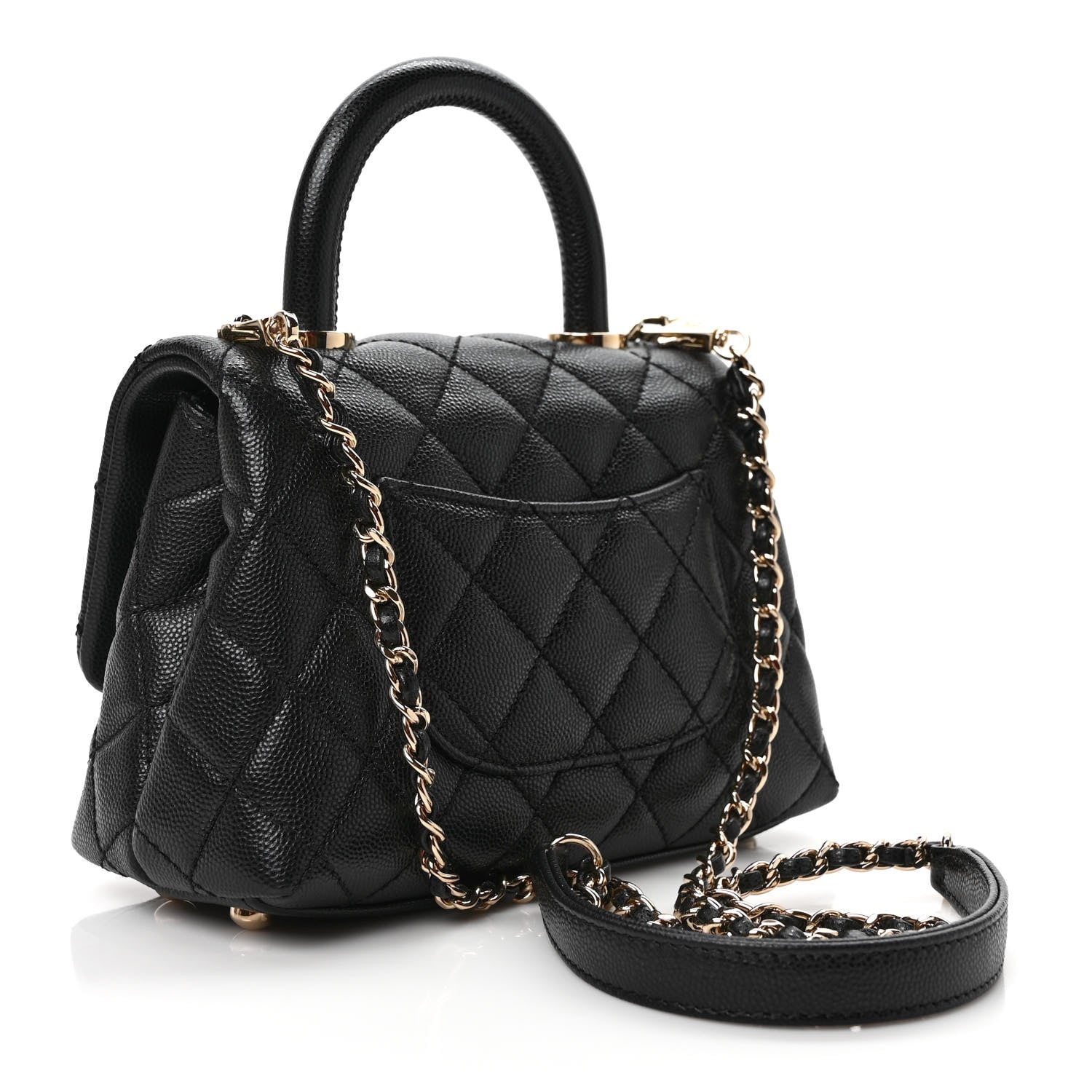 Chanel Caviar Quilted Extra Mini Coco Handle Flap Black 3 of 10