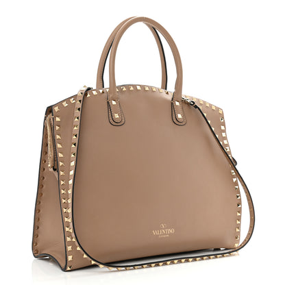 Valentino Garavani Vitello Rockstud Dome Shopper Alpaca 3 of 15