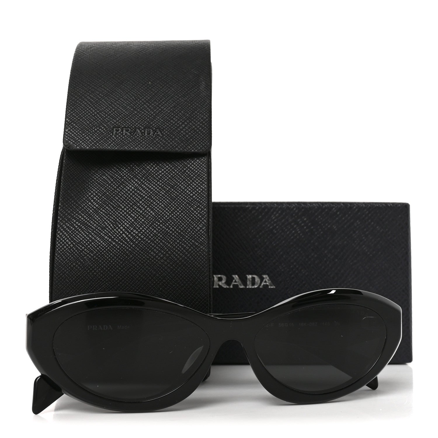 Prada Acetate Oval Sunglasses SPR 26Z-F Black 7 of 7