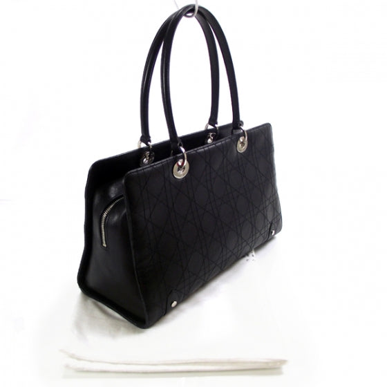 Christian Dior Calfskin Cannage Stitched Large East West Lady Dior Black 3 of 10