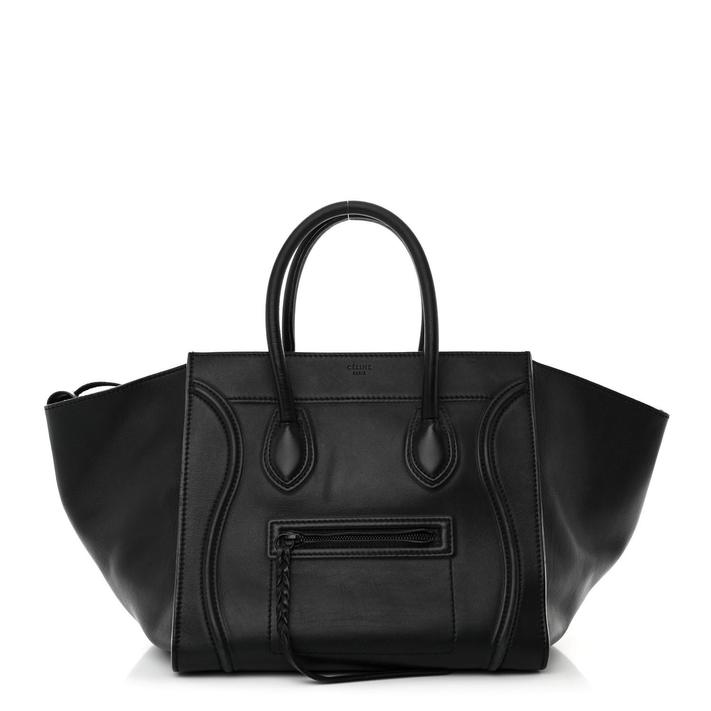Smooth Calfskin Medium Phantom Luggage Black