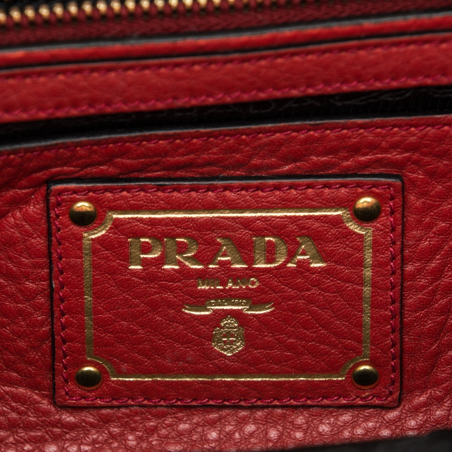 Prada Vitello Daino Sound Twin Pocket Satchel Rosso 6 of 11