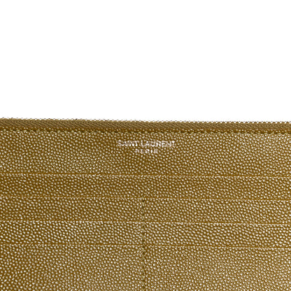 Saint Laurent Grain De Poudre Monogram Uptown Wallet Olive 6 of 11