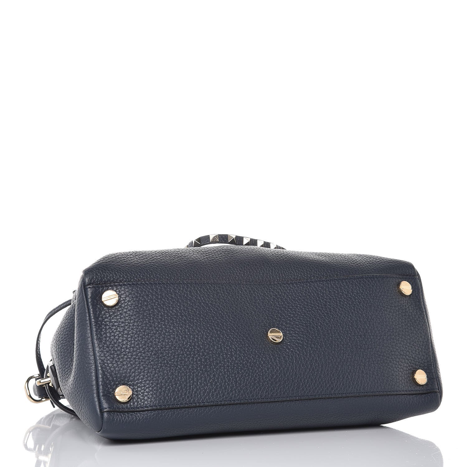Valentino Garavani Grained Lagun Calfskin Rockstud Twiny Top Handle Bag Marine 4 of 7