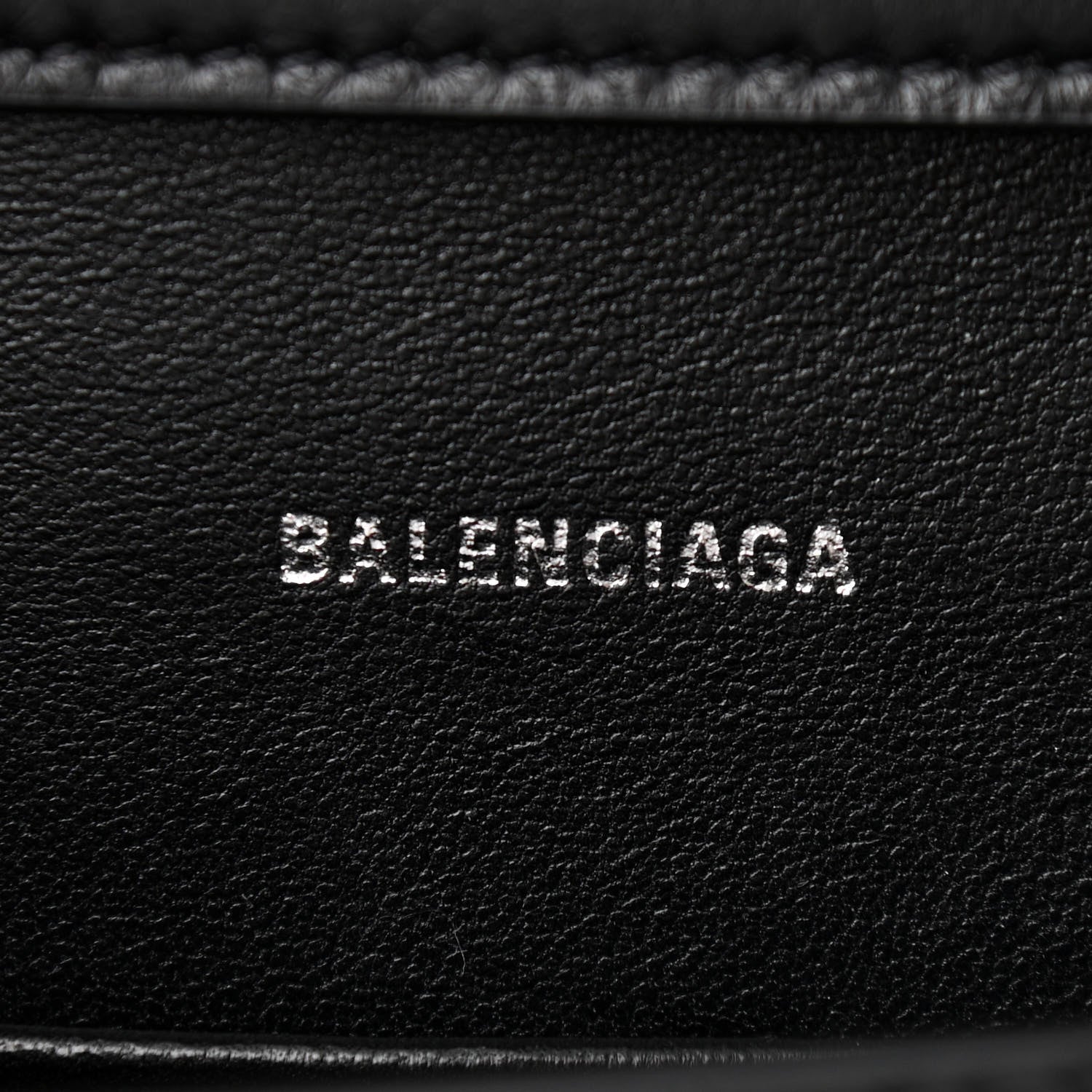 Balenciaga Shiny Calfskin Monochrome Crocodile Embossed Small Hourglass Evening Chain Bag Black 5 of 8