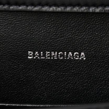 Balenciaga Shiny Calfskin Monochrome Crocodile Embossed Small Hourglass Evening Chain Bag Black 5 of 8