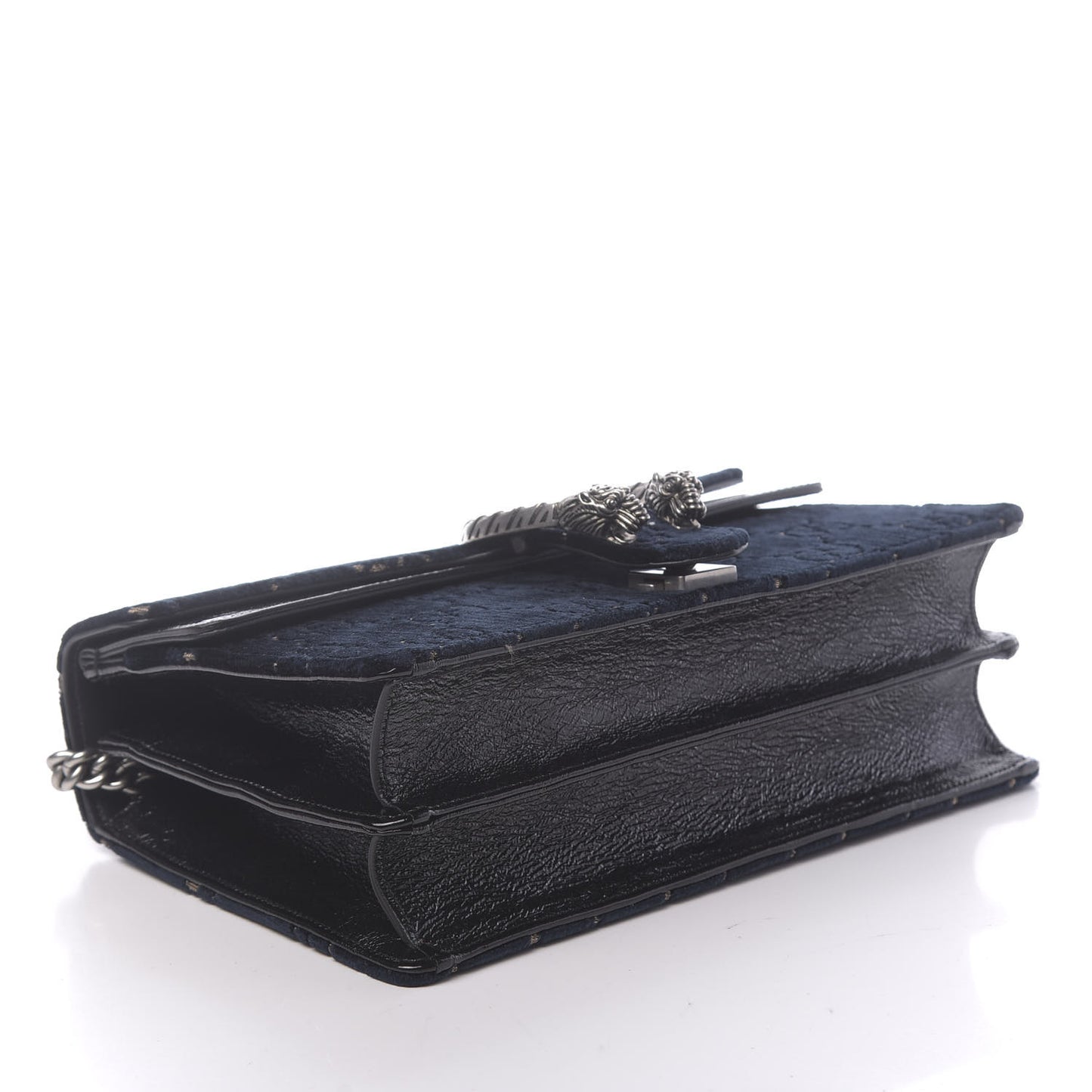 Velvet Skipper GG Monogram Small Dionysus Shoulder Bag Blue Beige Black