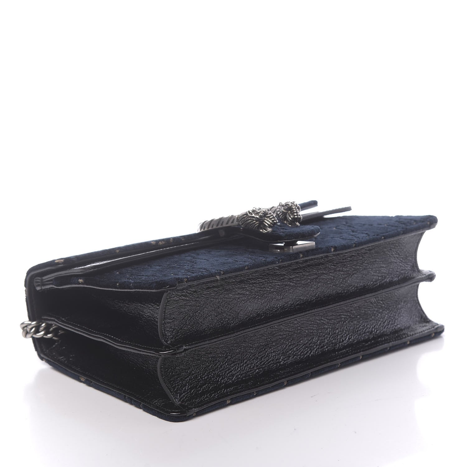 Gucci Velvet Skipper GG Monogram Small Dionysus Shoulder Bag Blue Beige Black 4 of 11