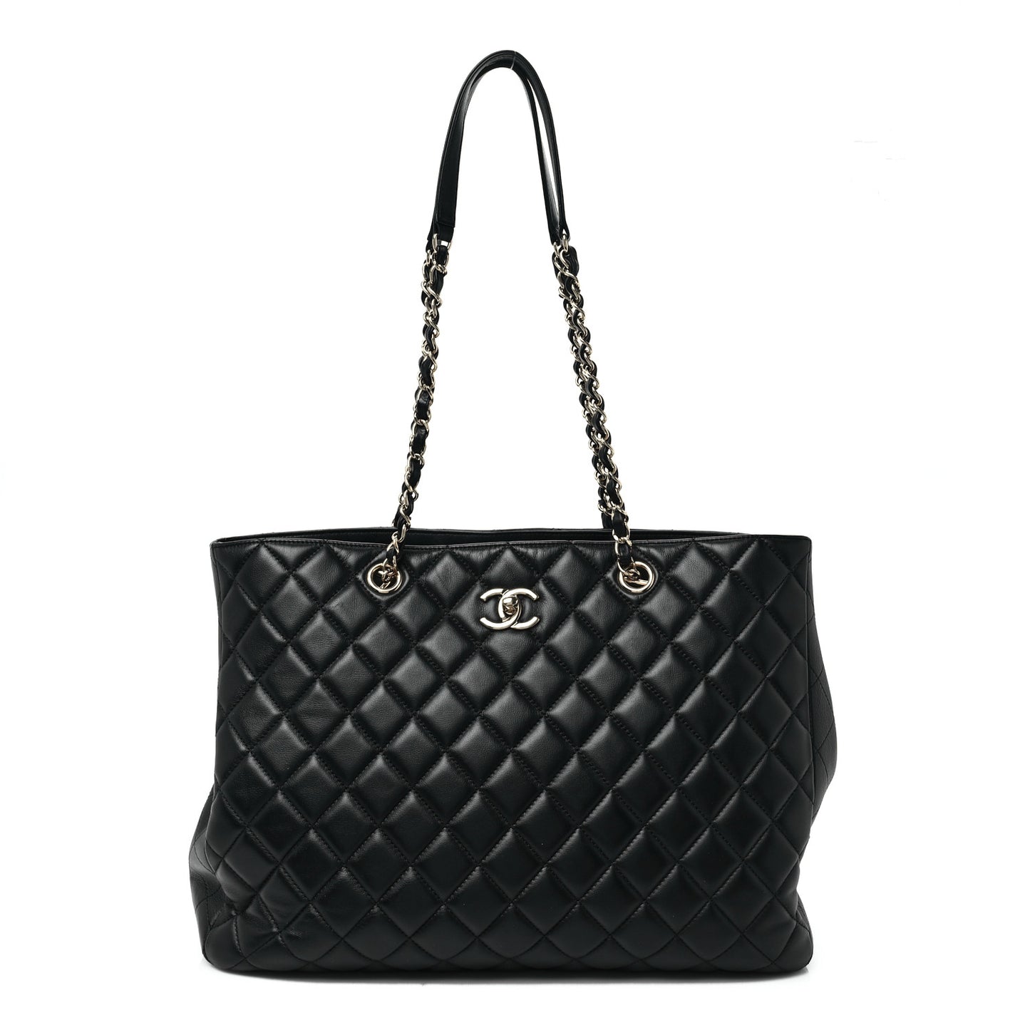 Calfskin Quilted Timeless Tote Black