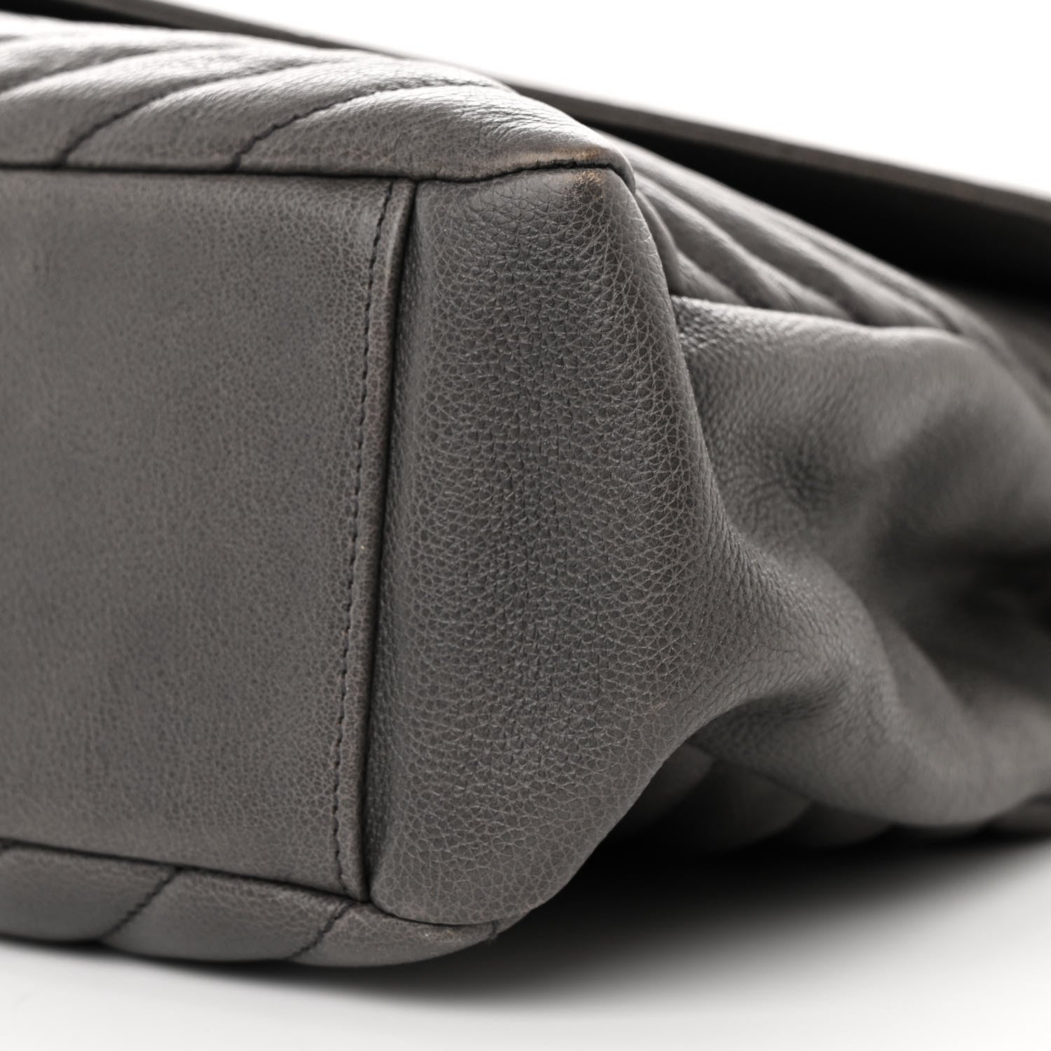 Saint Laurent Sheepskin Matelasse Chevron Monogram Large College Satchel Light Coal 11 of 12