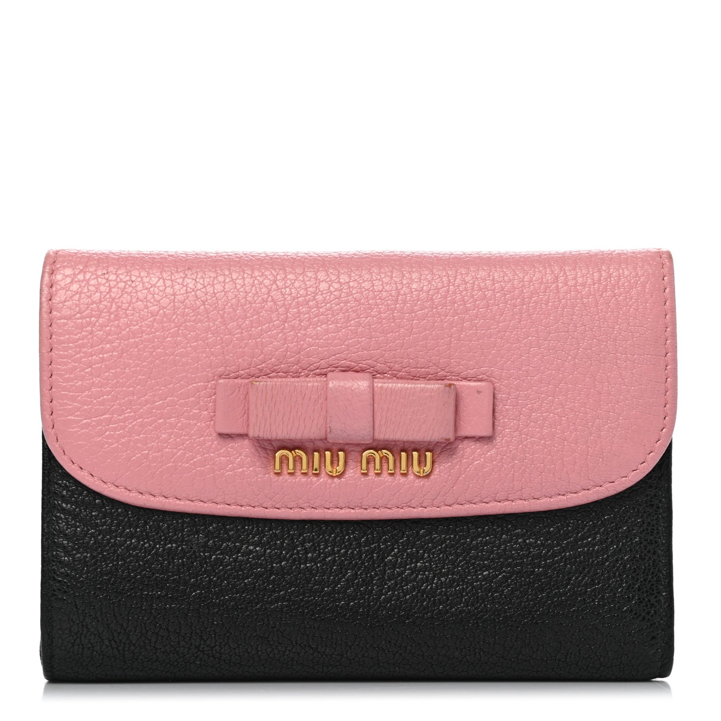 Goatskin Madras Bi-Color Bi-Fold Wallet Rosa Black