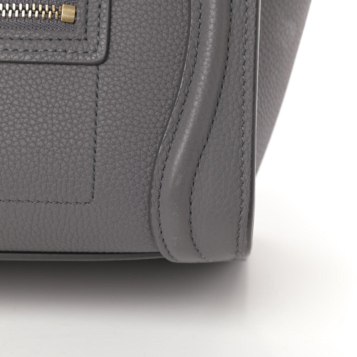 Baby Drummed Calfskin Nano Luggage Kohl