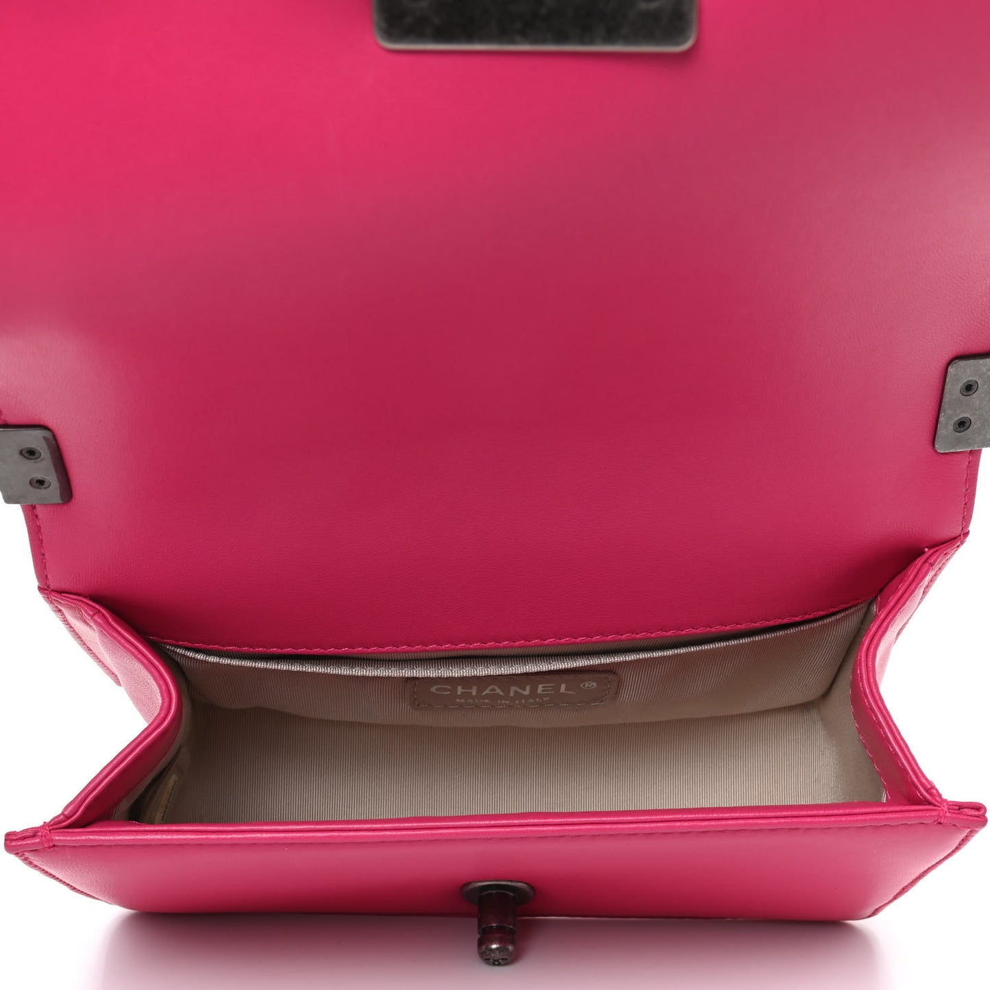 Lambskin Quilted Small Boy Flap Pink