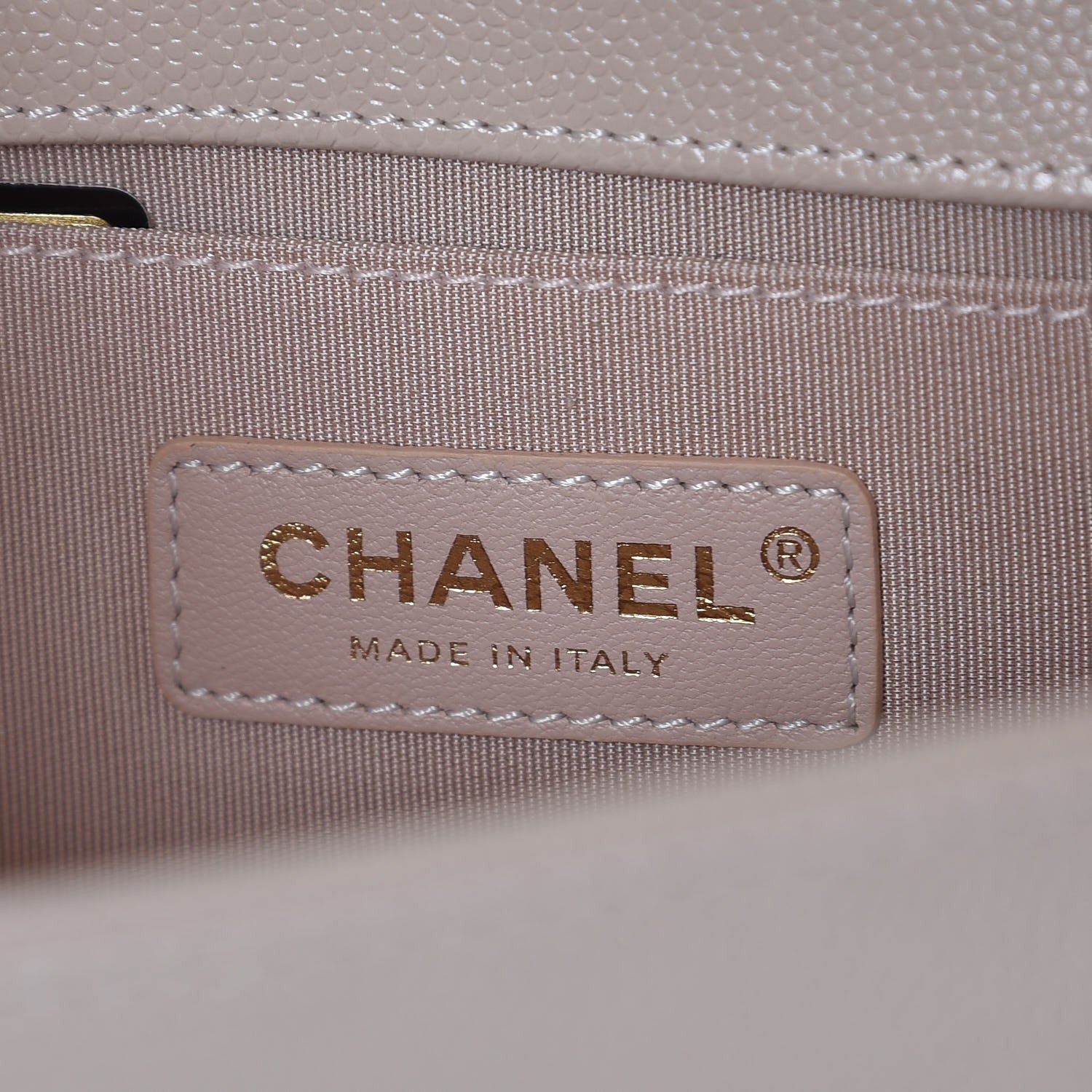 Chanel Caviar Chevron Quilted Medium Boy Flap Light Beige 6 of 7