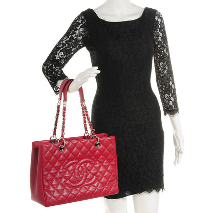 Chanel Caviar Grand Shopping Tote GST Red 2 of 7