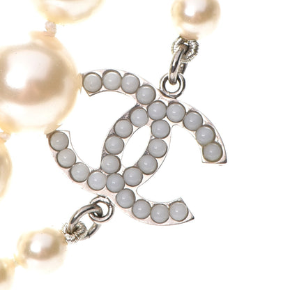 Chanel Classic CC Graduated Pearl Necklace Silver 4 of 6