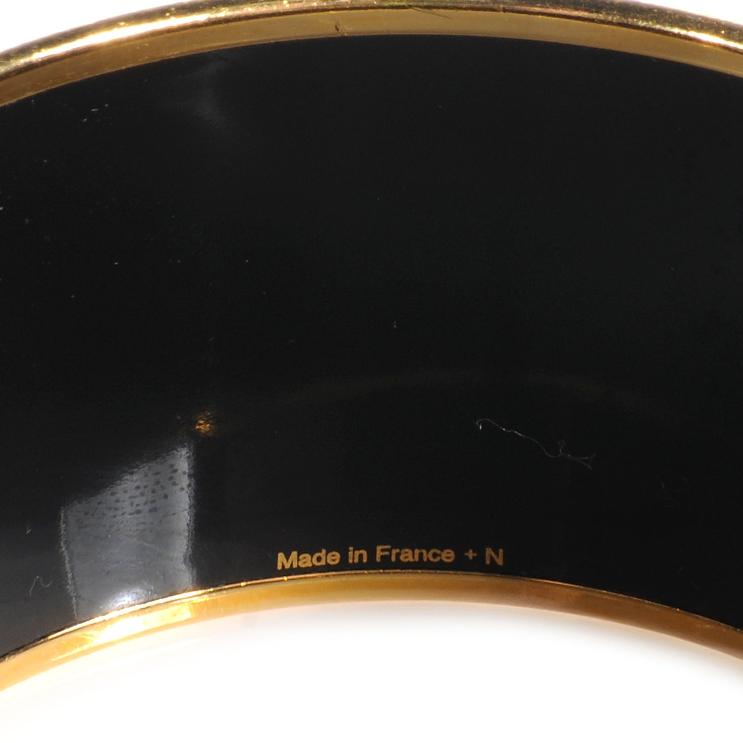 Hermes Enamel Printed Grand Apparat Extra Wide Bracelet 65 Noir 4 of 5