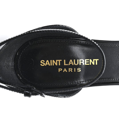 Saint Laurent Vernice Chiffon Opyum 85 Sandals 37 Black 8 of 10